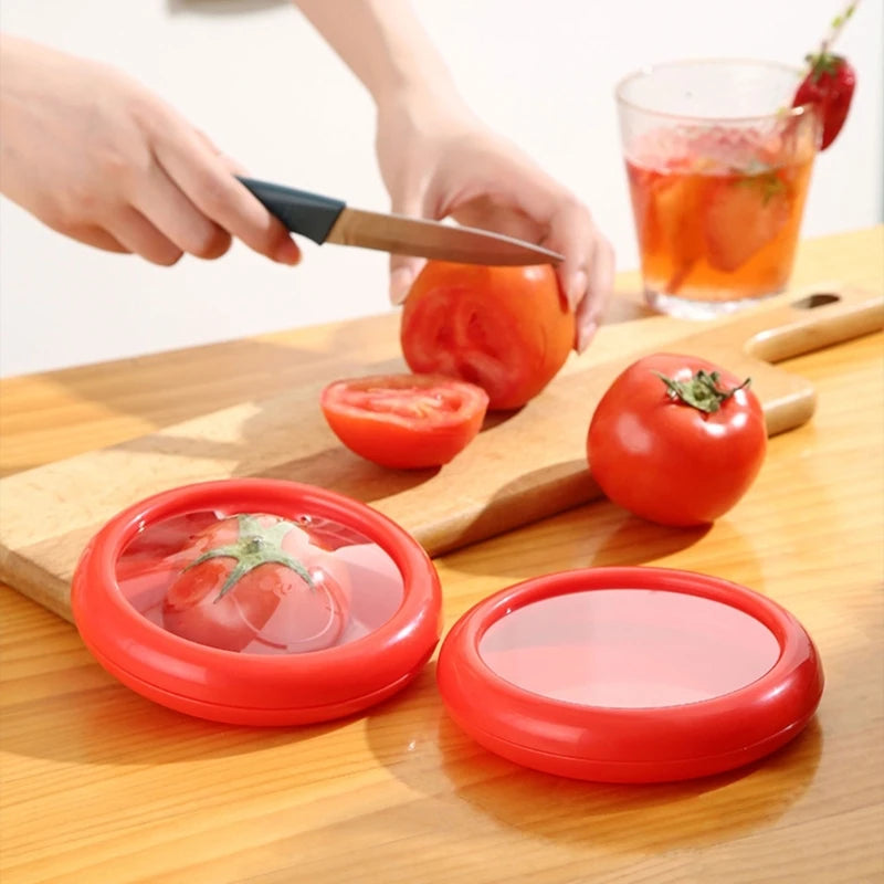 Reusable Fruit Saver Container with Retractable Seal Cover