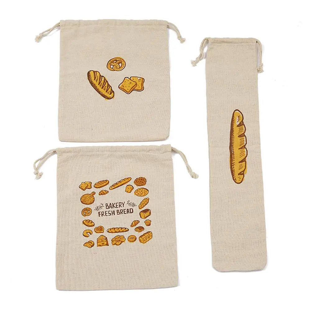 Eco-Friendly Reusable Linen Bread Storage Bags