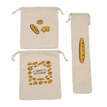 Eco-Friendly Reusable Linen Bread Storage Bags