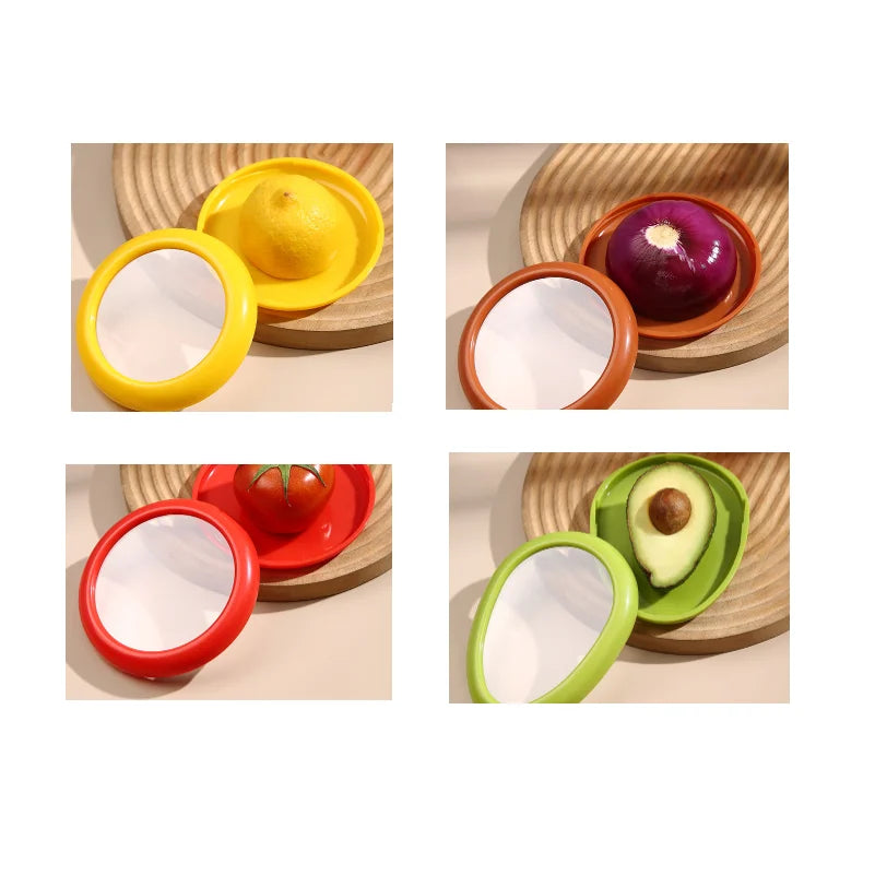 Reusable Fruit Saver Container with Retractable Seal Cover