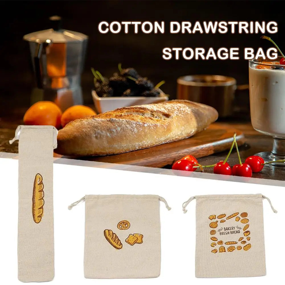 Eco-Friendly Reusable Linen Bread Storage Bags