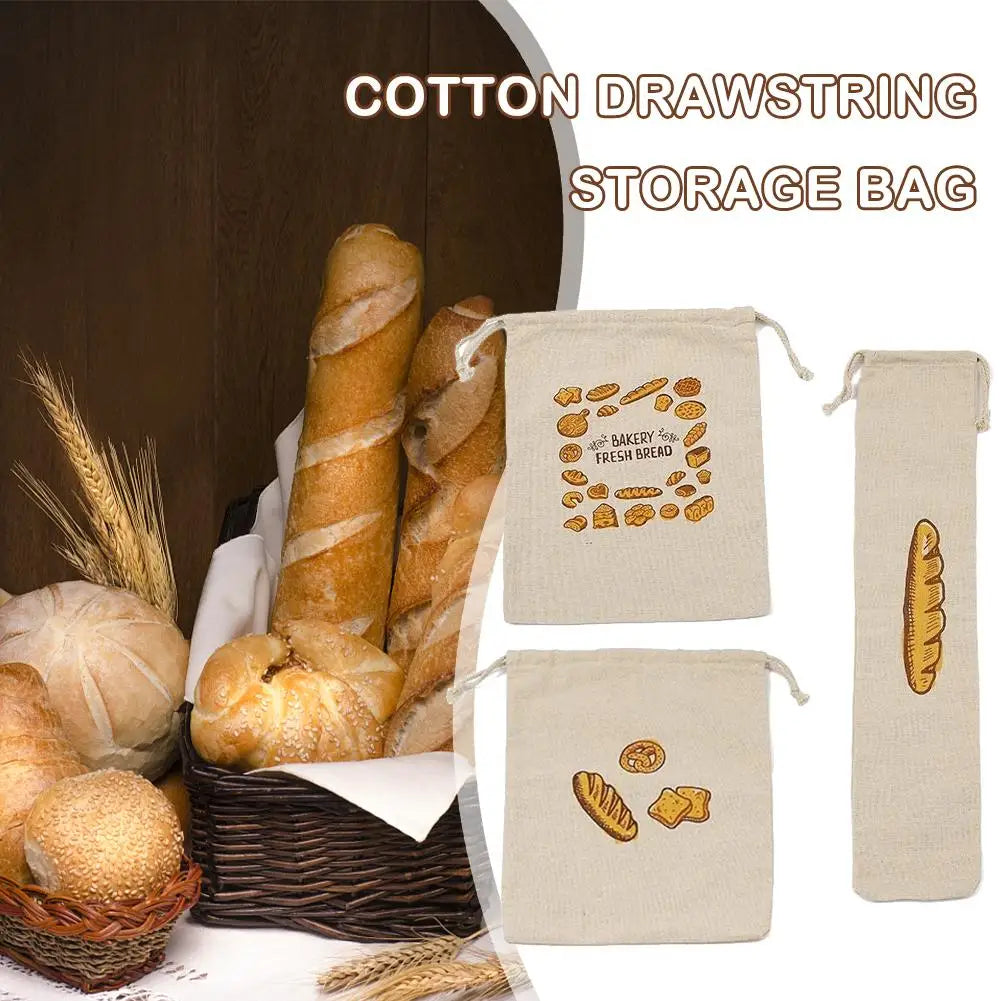 Eco-Friendly Reusable Linen Bread Storage Bags