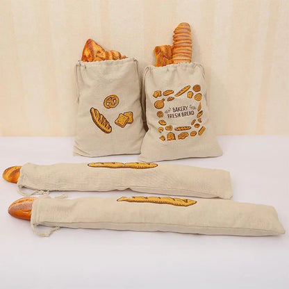 Eco-Friendly Reusable Linen Bread Storage Bags