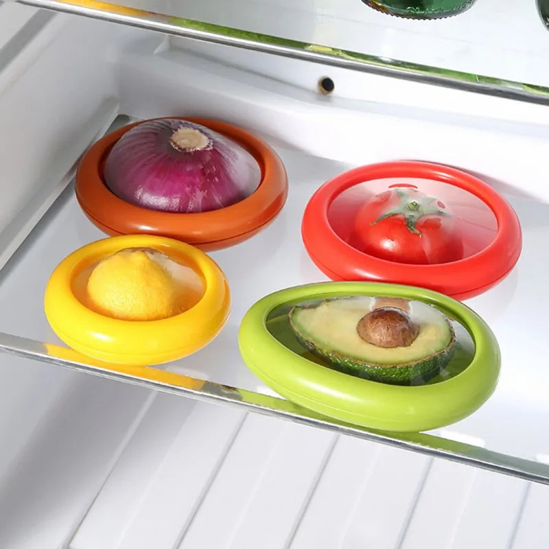 Reusable Fruit Saver Container with Retractable Seal Cover