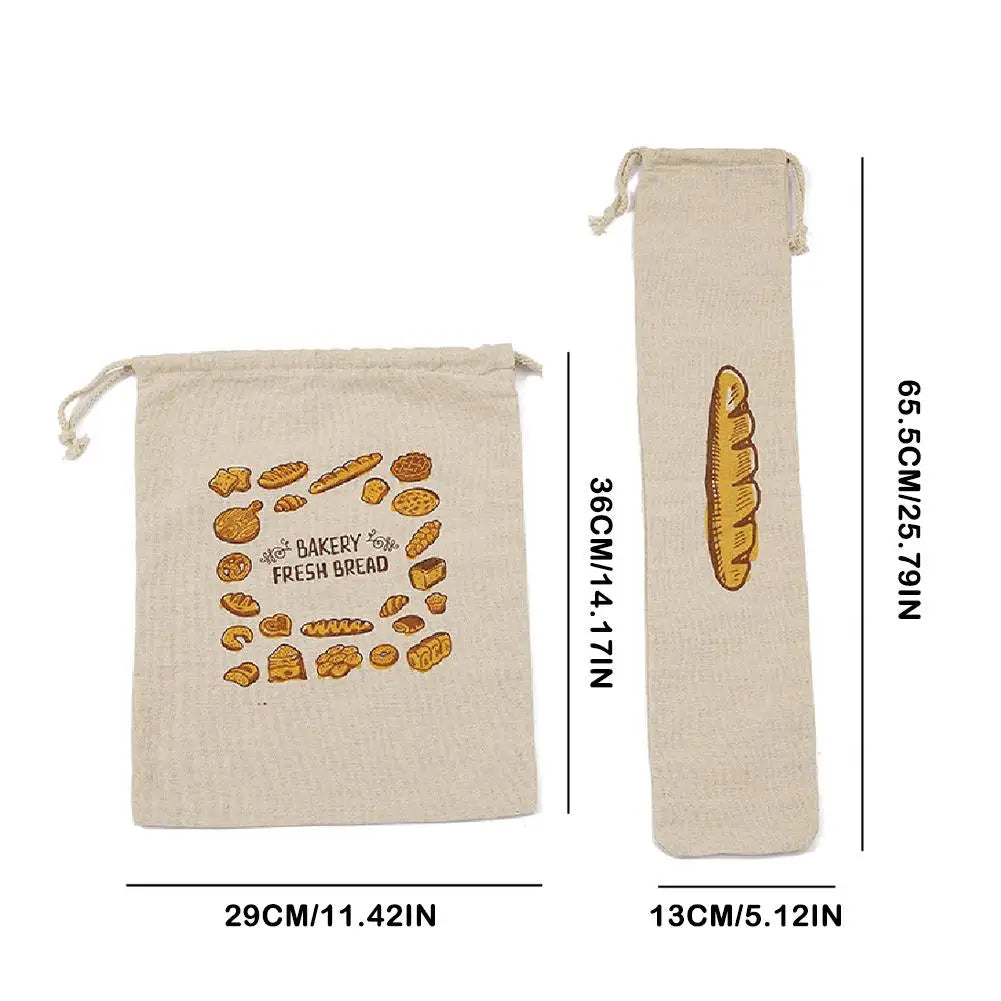 Eco-Friendly Reusable Linen Bread Storage Bags