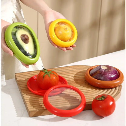 Reusable Fruit Saver Container with Retractable Seal Cover